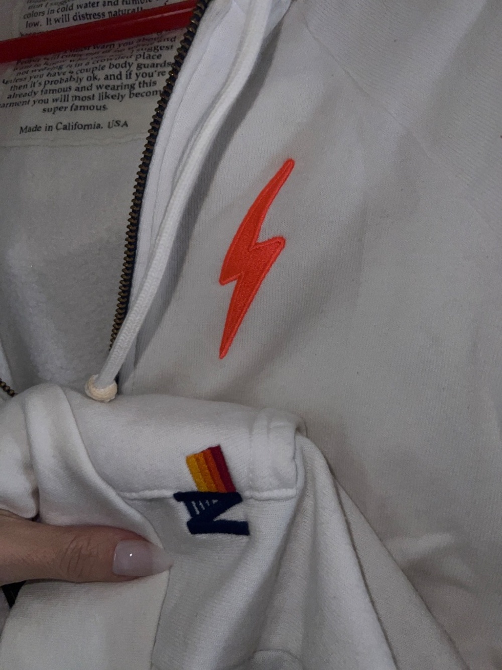 Aviator Nation -Small- bolt stripe zip hoodie - Picture 4 of 8